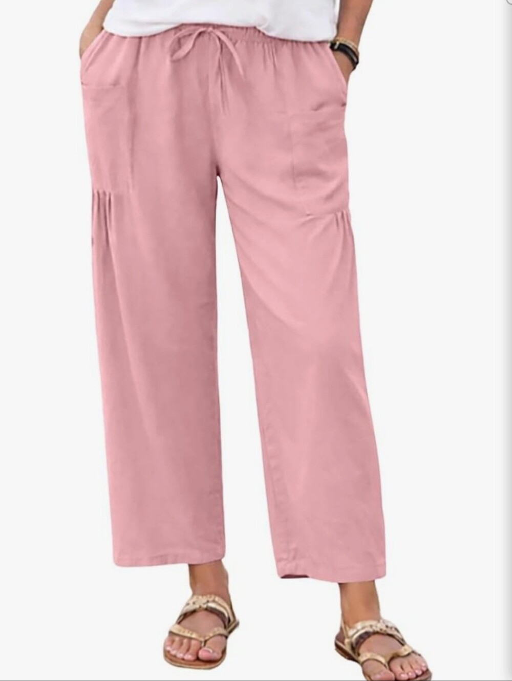Dovidovi Wide Leg Cropped Pants - Pink, 3X